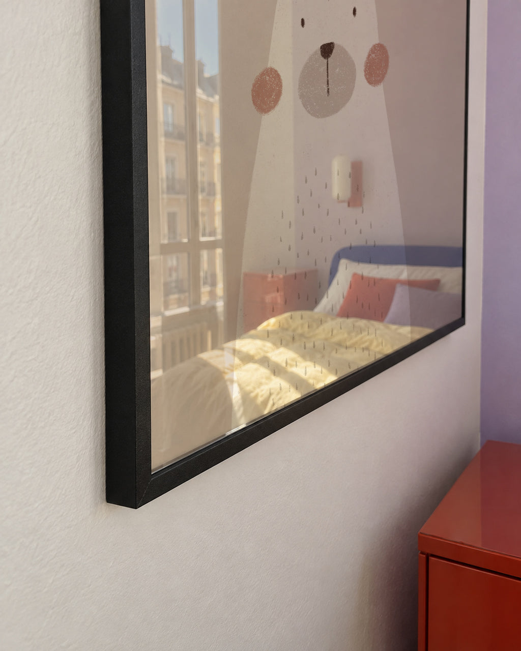 Cute Bear beige color - Framed poster detail