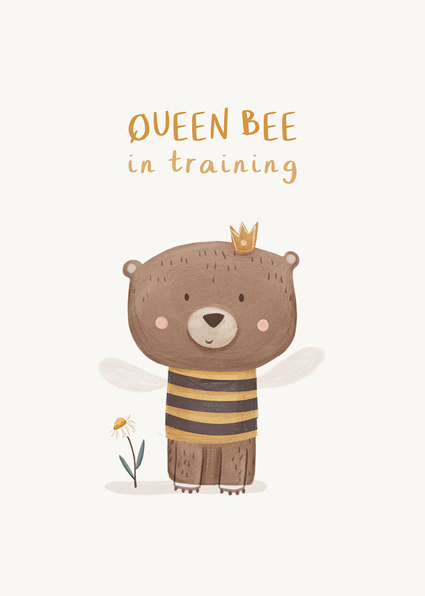 Lámina infantil con oso abeja