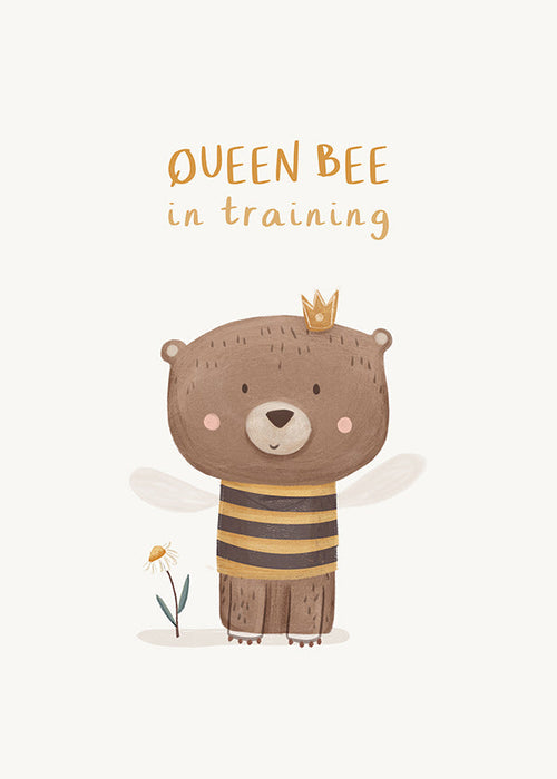 Lámina infantil con oso abeja