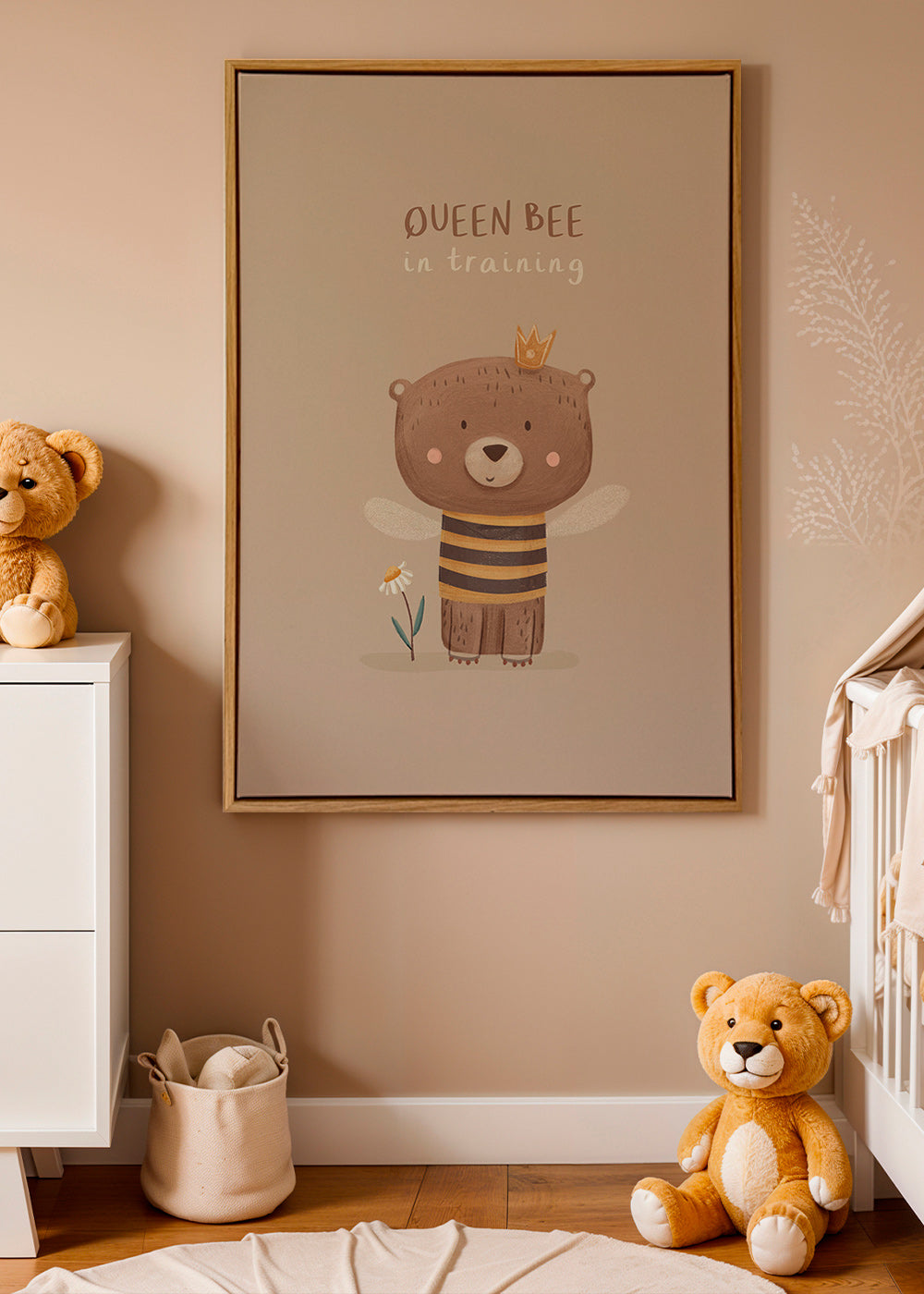 Lámina infantil oso abeja con corona – Canvas1