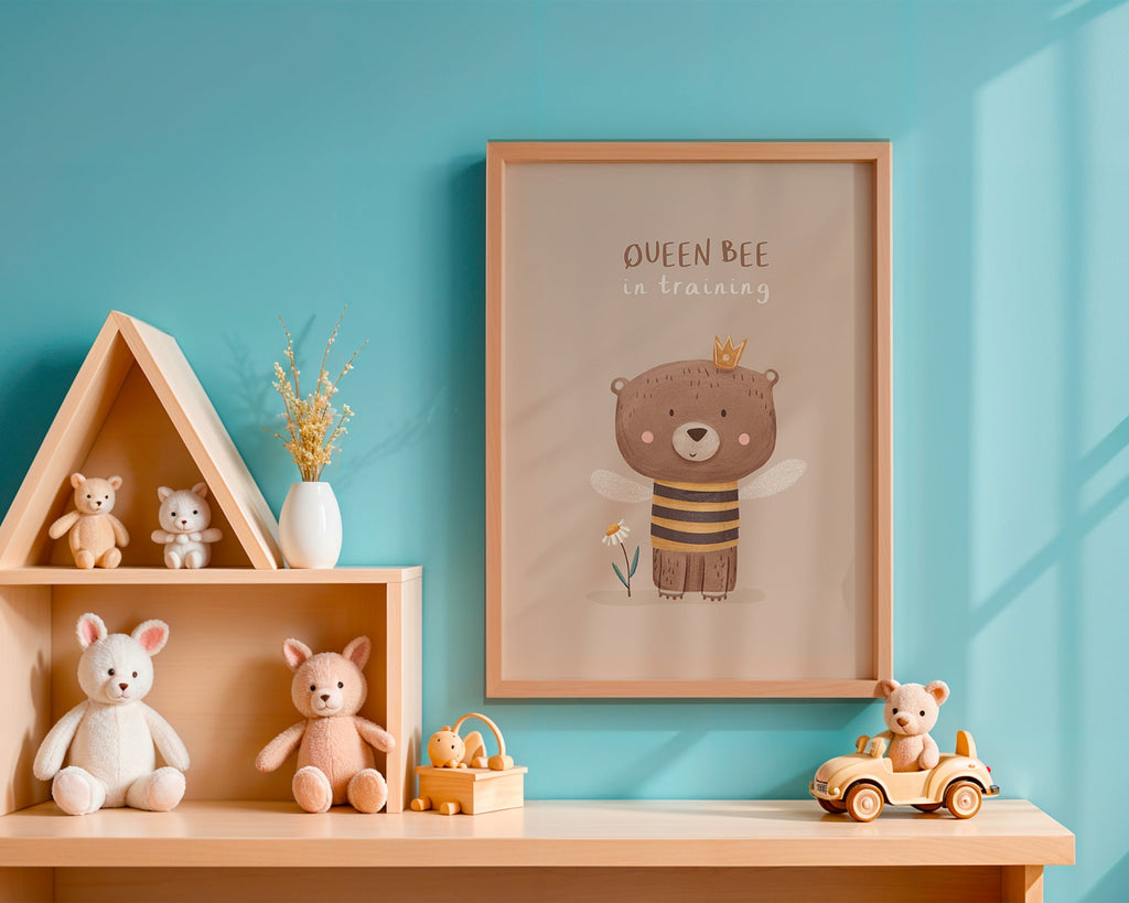 Lámina infantil oso abeja con corona – Product2