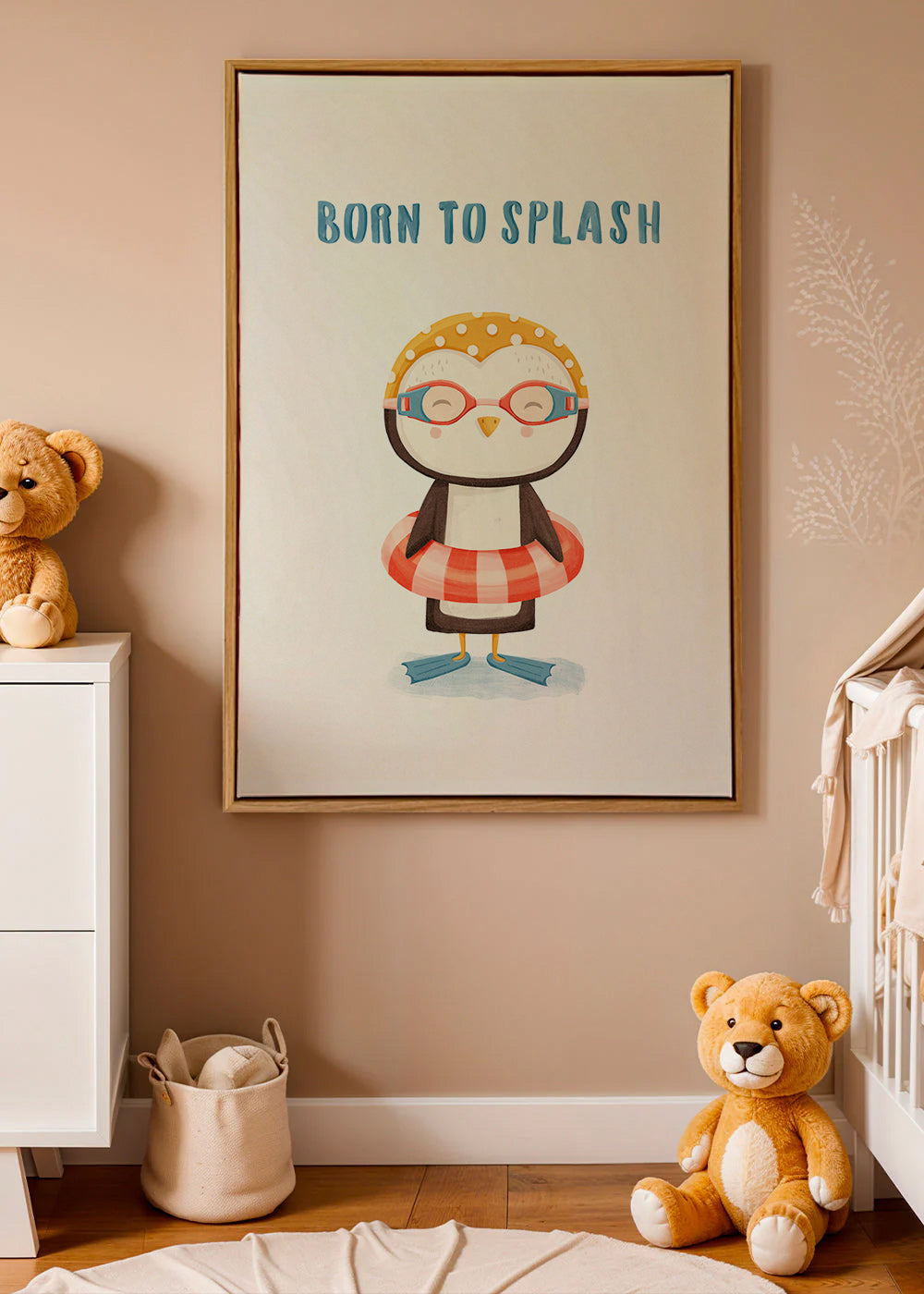 Lámina infantil con pingüino veraniego – Canvas1