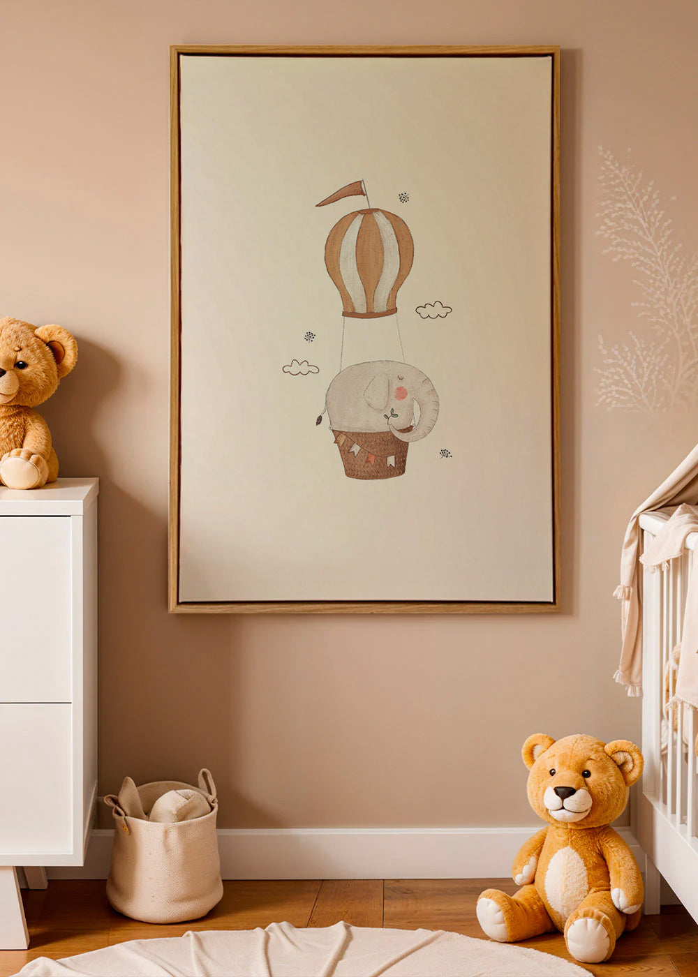 Lámina infantil con elefante en globo – Canvas1