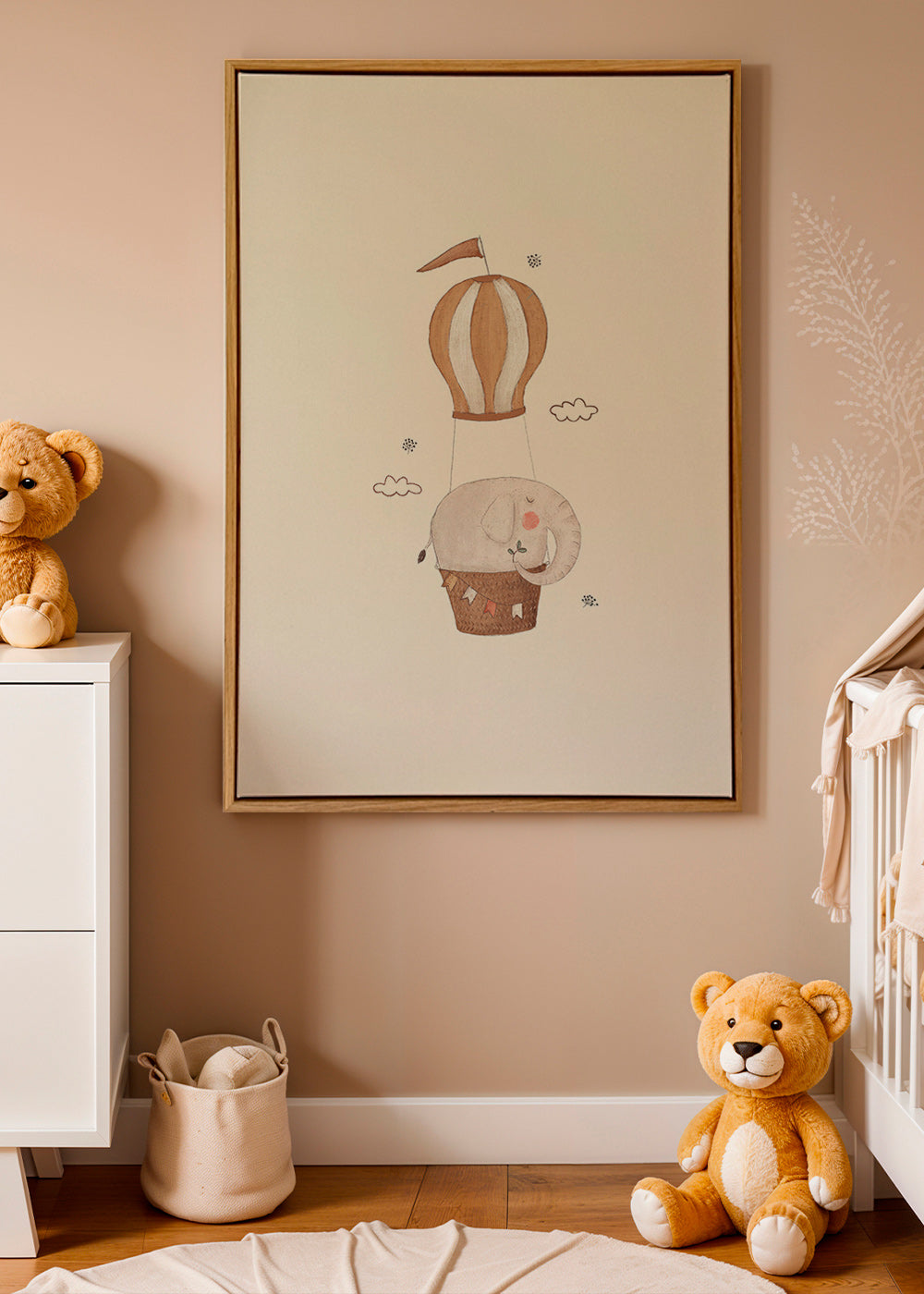 Lámina infantil con elefante en globo – Canvas2
