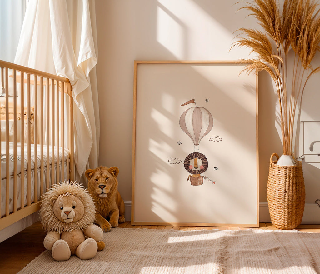 Lámina infantil: león en globo beige – Product3