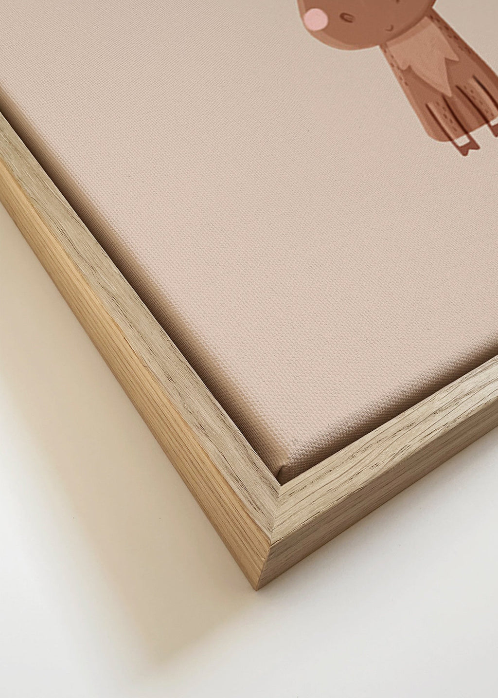 Cuadro alce minimalista con fondo beige – Canvas detail