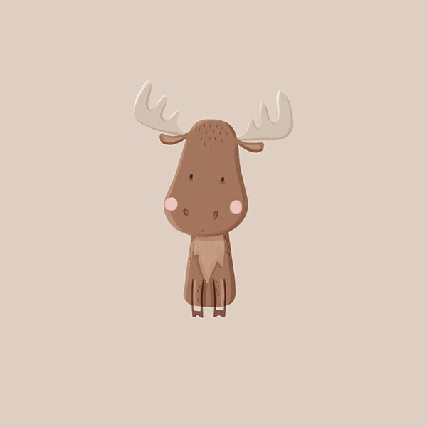 Cuadro alce minimalista con fondo beige