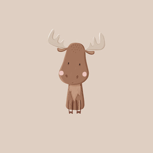 Cuadro alce minimalista con fondo beige