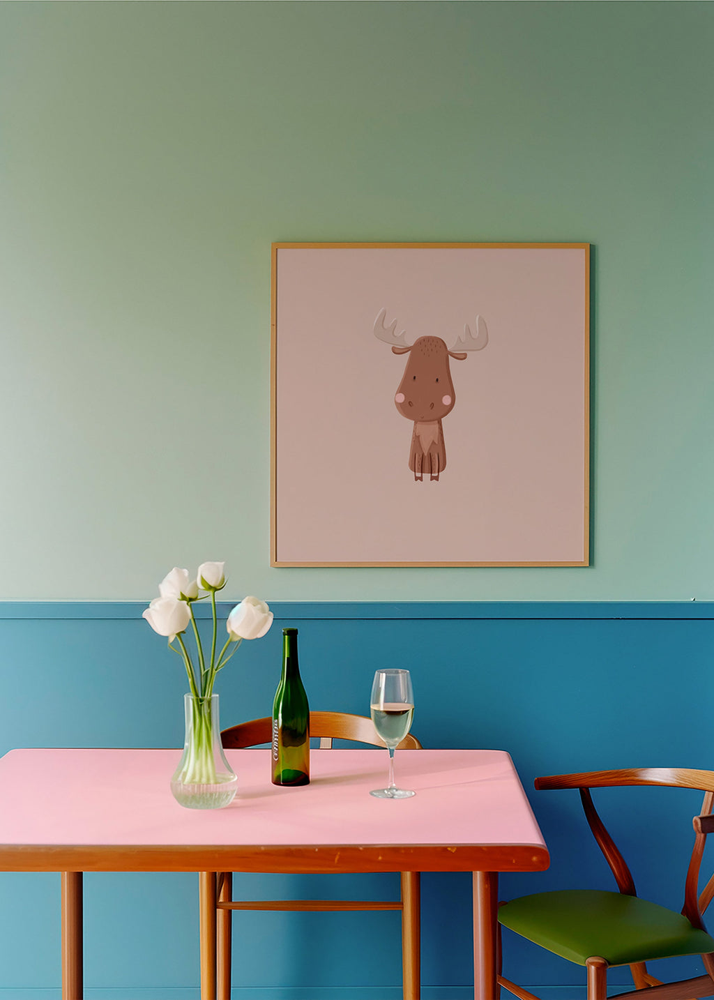 Cuadro alce minimalista con fondo beige – Product1