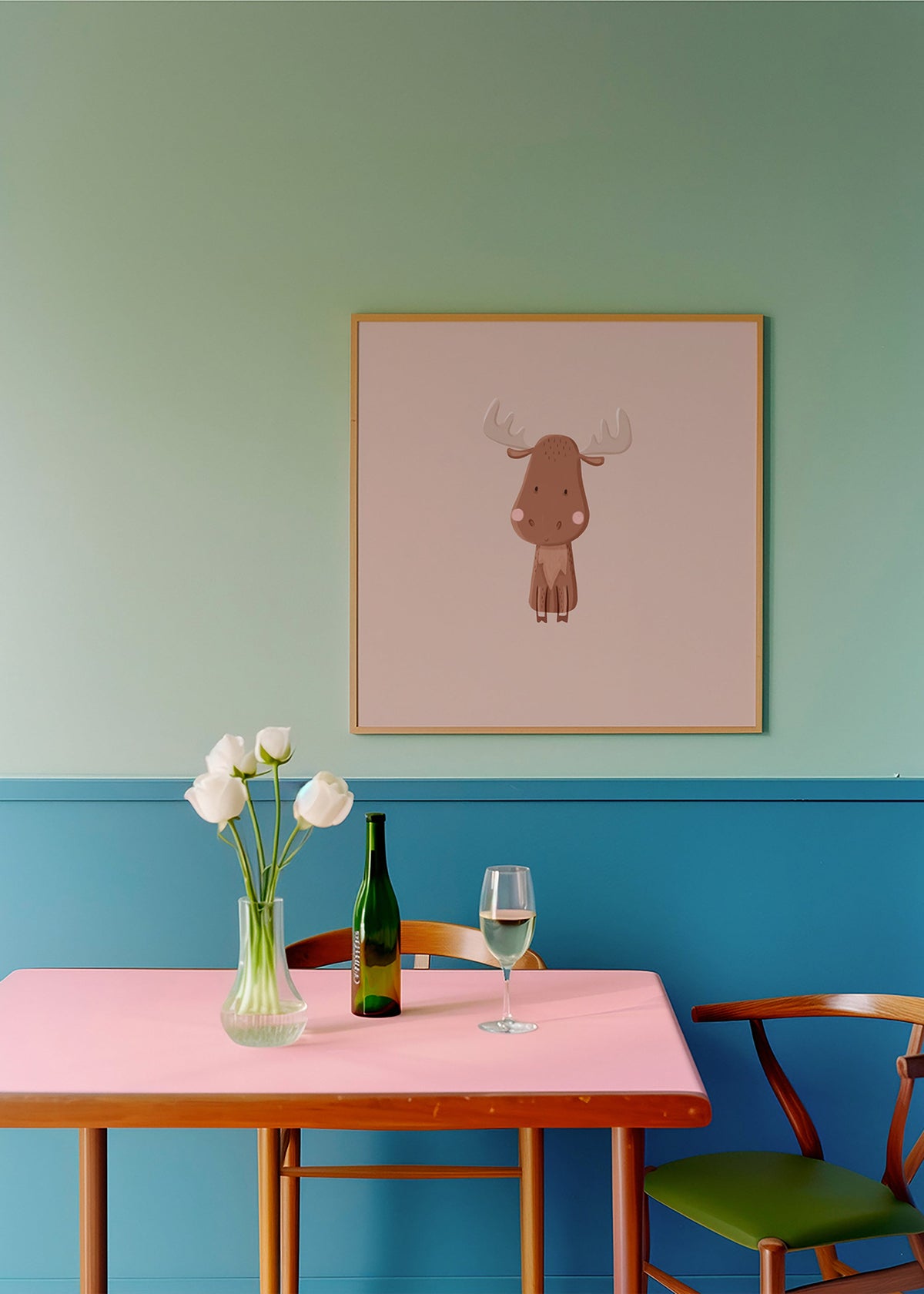 Cuadro alce minimalista con fondo beige – Product1