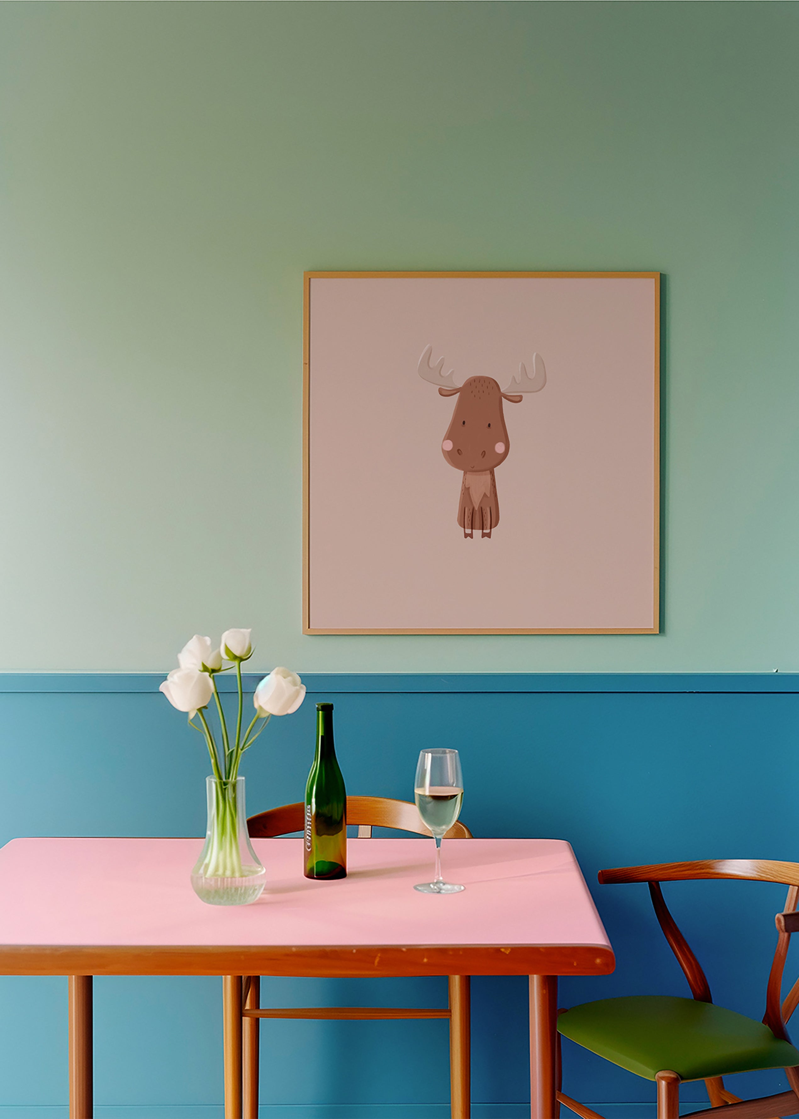 Cuadro alce minimalista con fondo beige – Product2