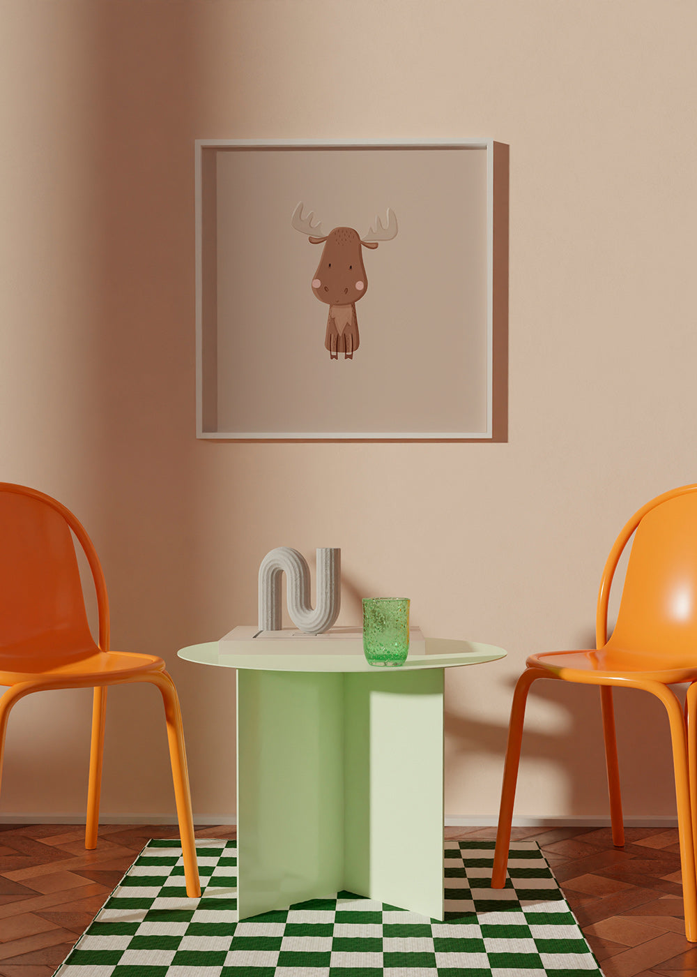 Cuadro alce minimalista con fondo beige – Product3