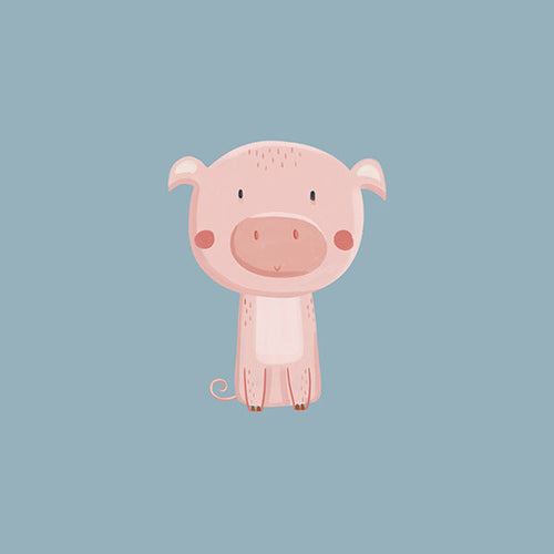 Lámina infantil con cerdito rosa centrado