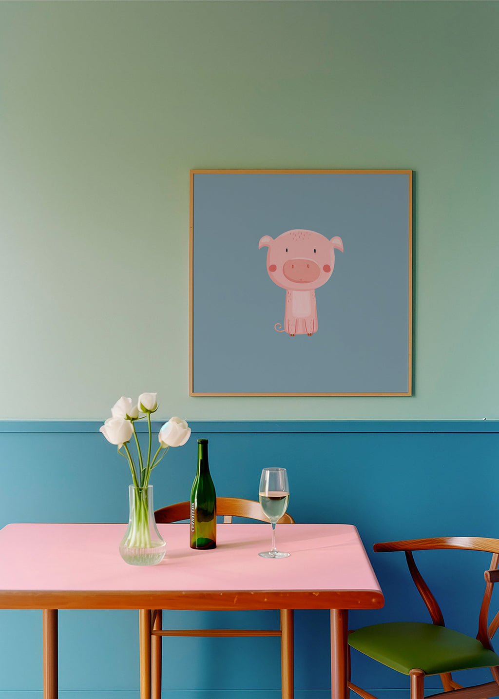 Lámina infantil con cerdito rosa centrado – Product1