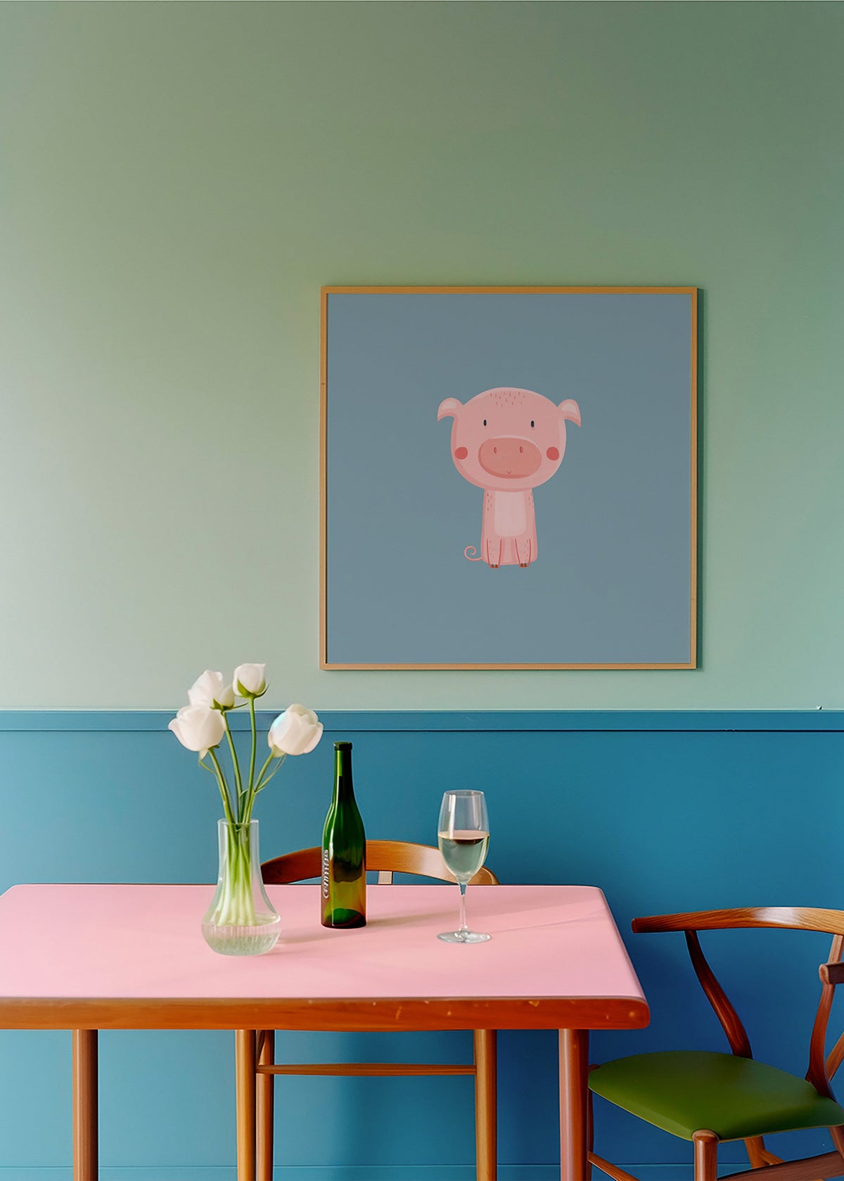 Lámina infantil con cerdito rosa centrado – Product1