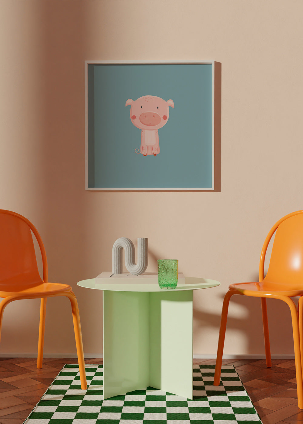 Lámina infantil con cerdito rosa centrado – Product3