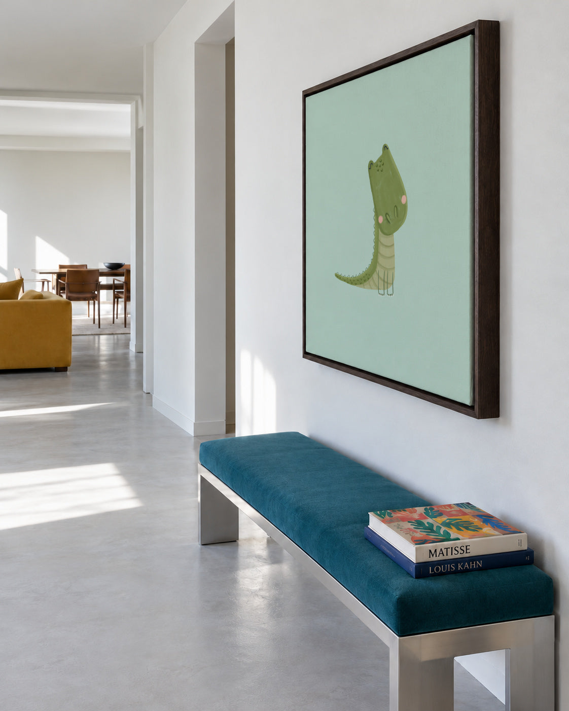 Crocodile - Framed canvas in an interior