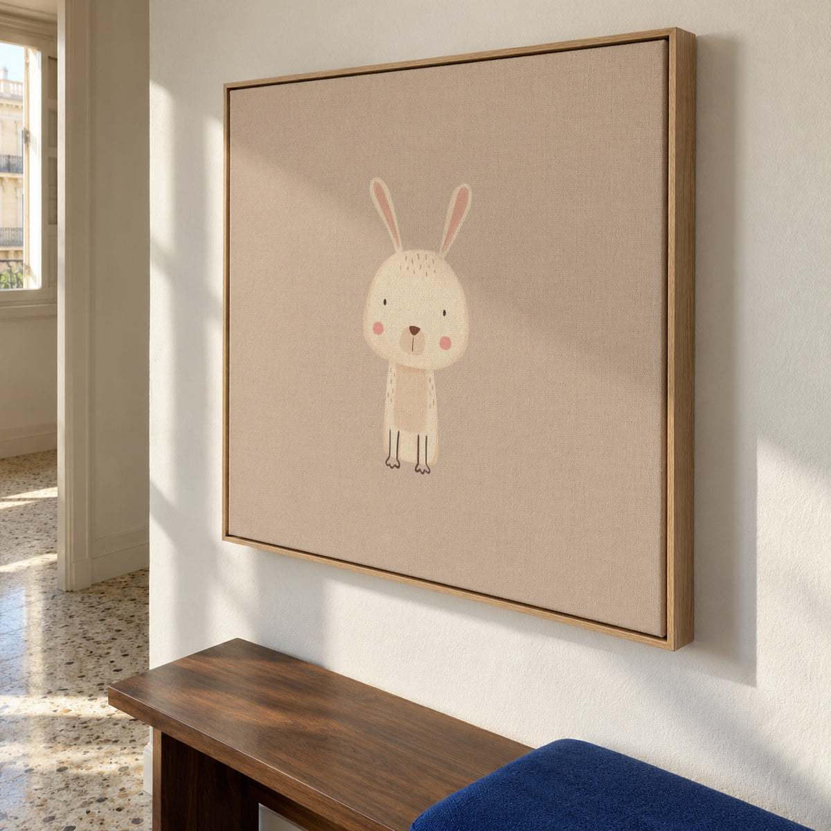 Rabbit - Framed canvas in an interior