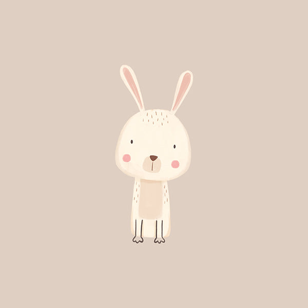 Lámina infantil conejo minimal con fondo beige