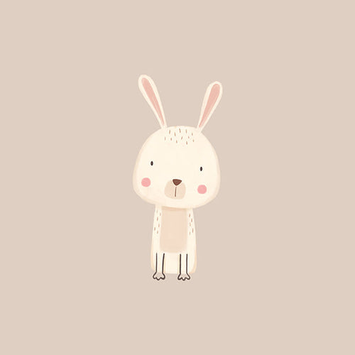 Lámina infantil conejo minimal con fondo beige