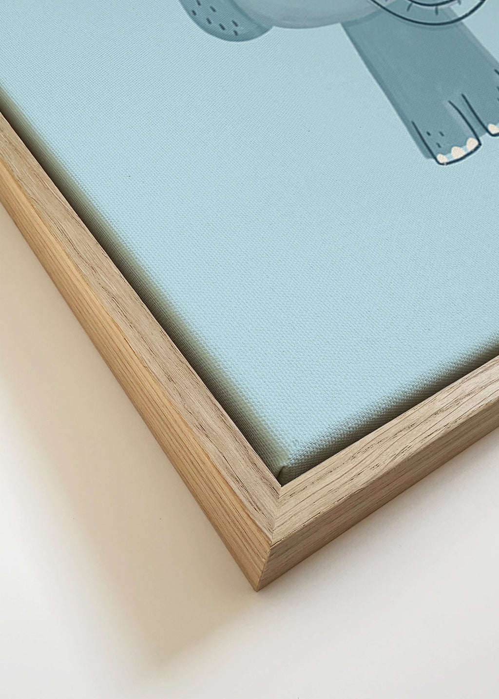 Lámina infantil con elefante azul – Canvas detail