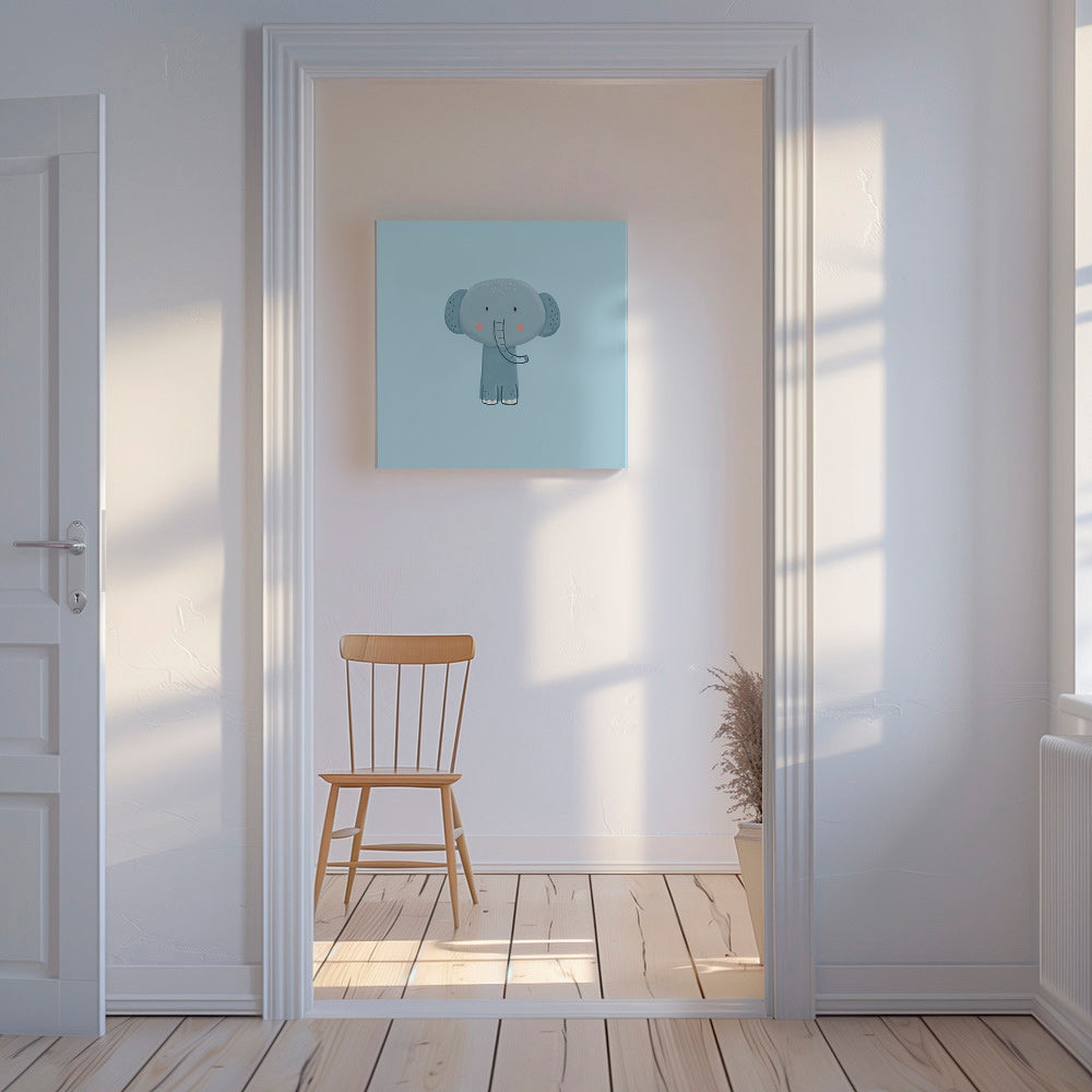 Lámina infantil con elefante azul – Canvas