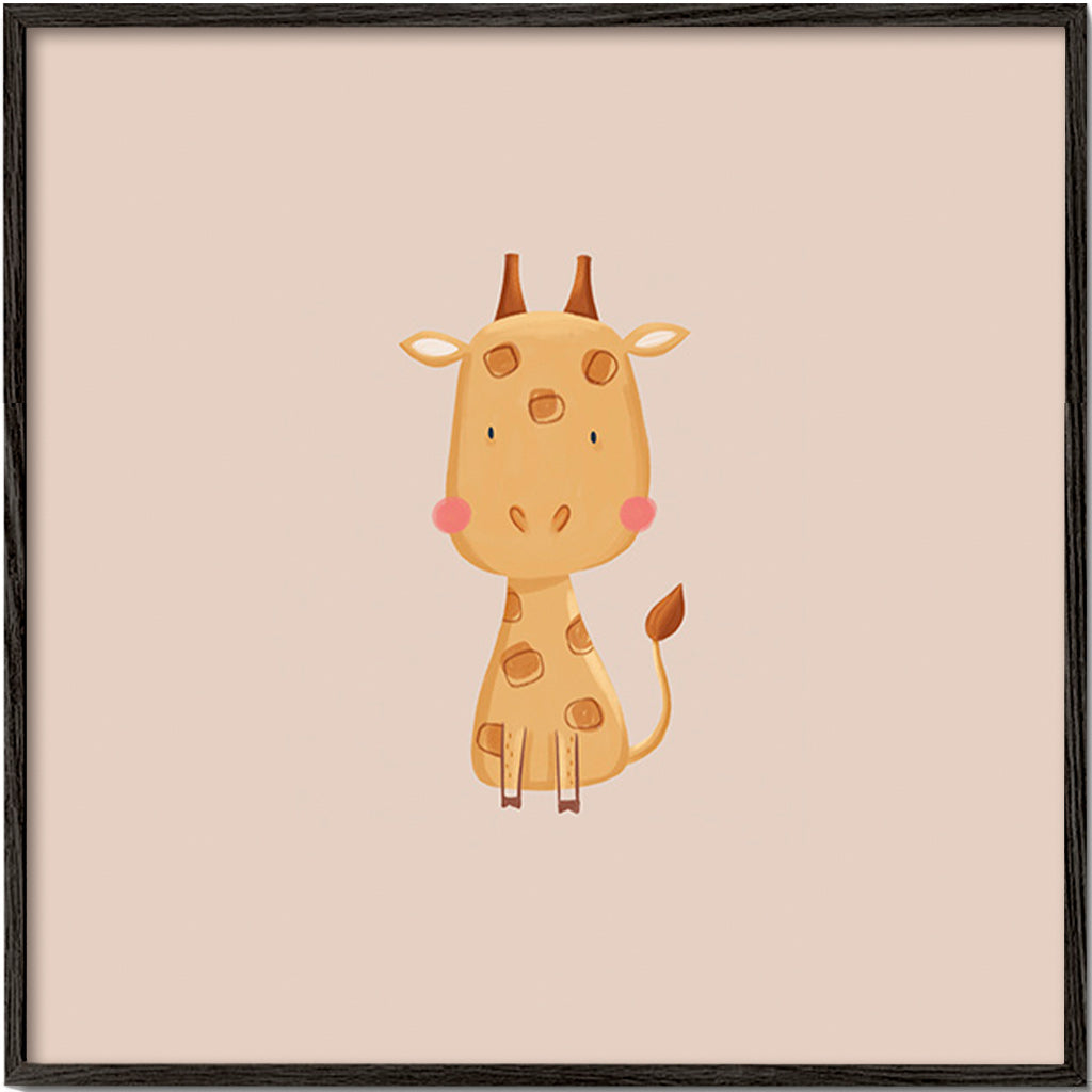 Lámina infantil con jirafa minimalista – Black Frame