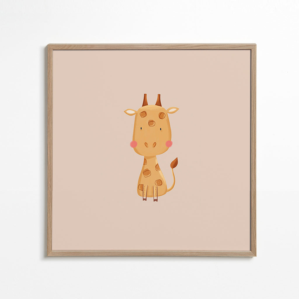 Lámina infantil con jirafa minimalista – Oak Frame
