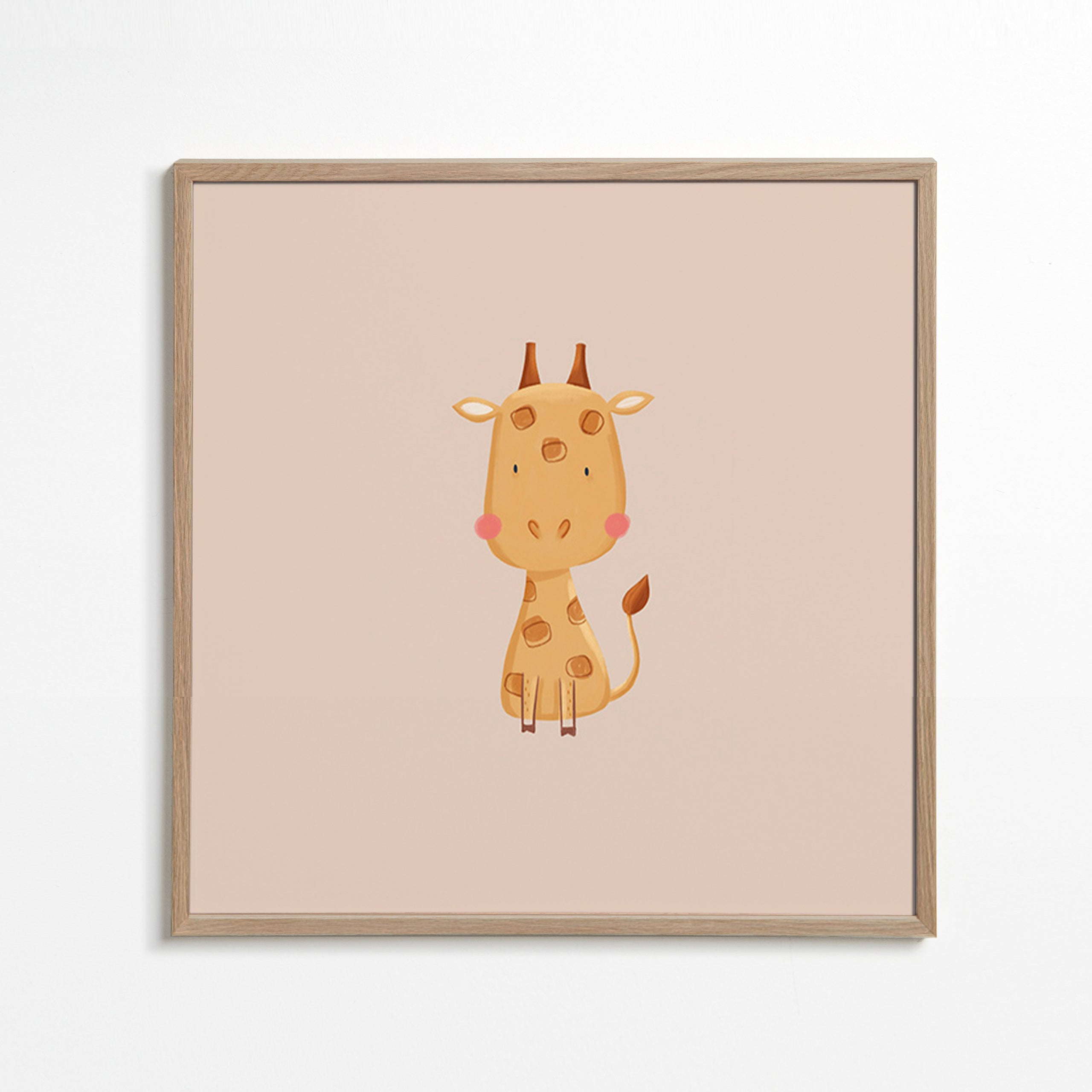 Lámina infantil con jirafa minimalista – Oak Frame