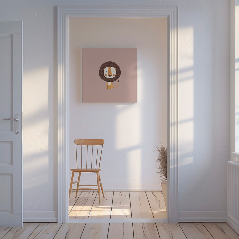 Lámina infantil con león minimalista – Canvas