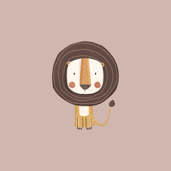 Lámina infantil con león minimalista