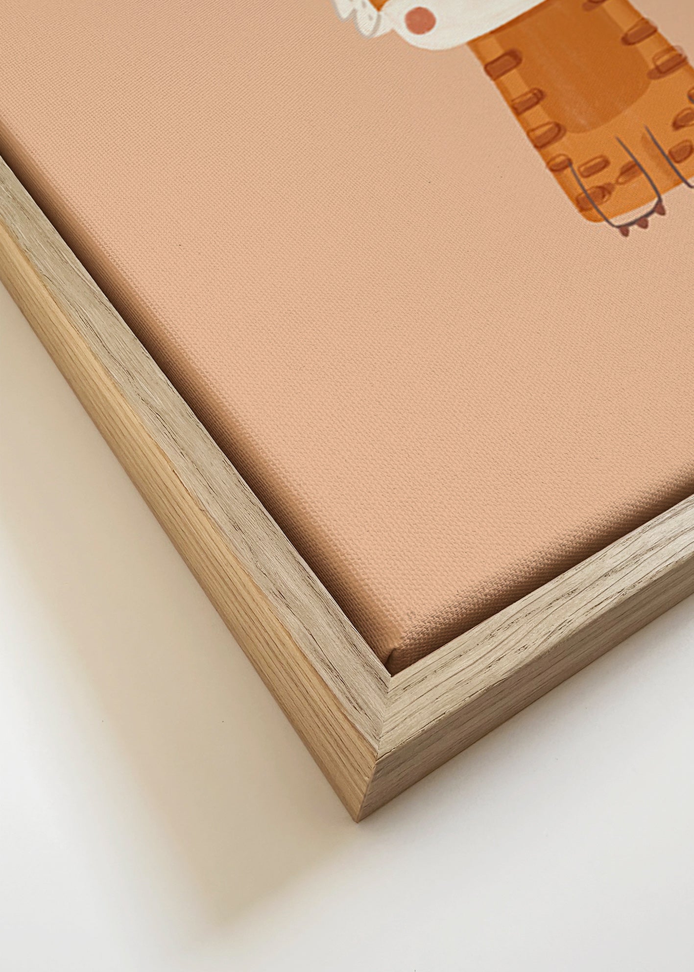 Cuadro tigre ilustrado minimalista – Canvas detail