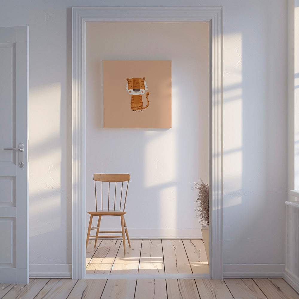Cuadro tigre ilustrado minimalista – Canvas