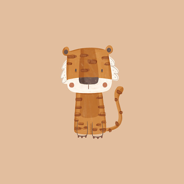 Cuadro tigre ilustrado minimalista