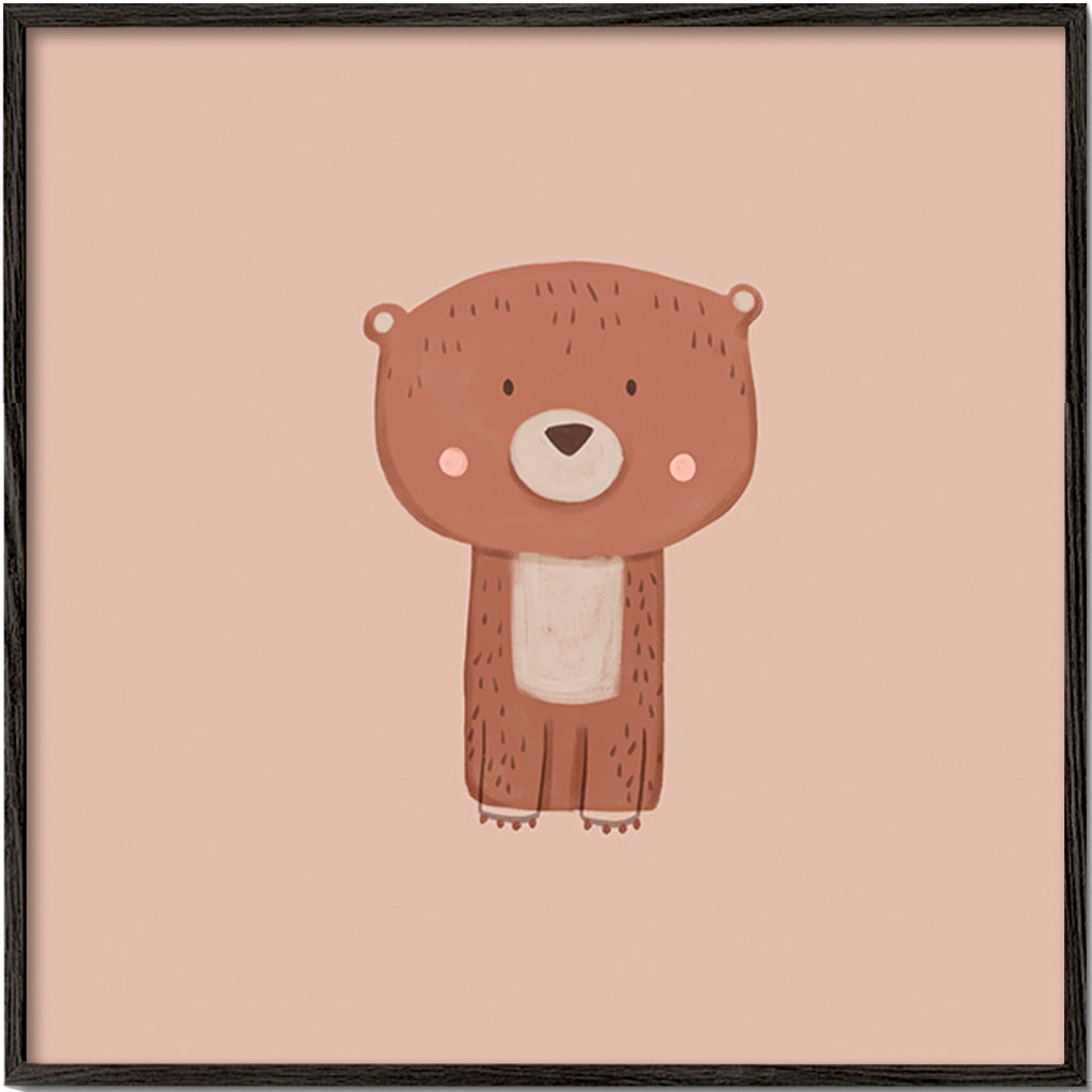 Cuadro oso ilustrado minimalista – Black Frame