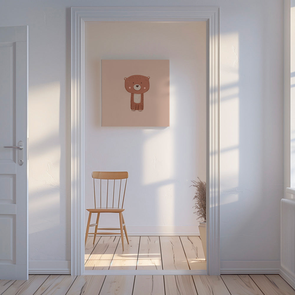 Cuadro oso ilustrado minimalista – Canvas