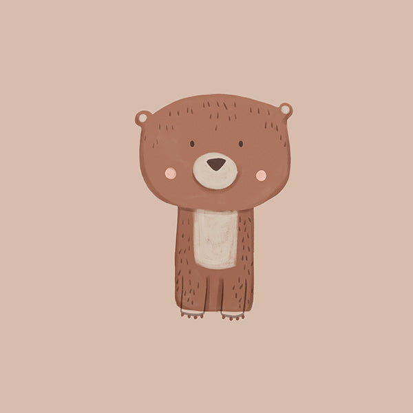 Cuadro oso ilustrado minimalista
