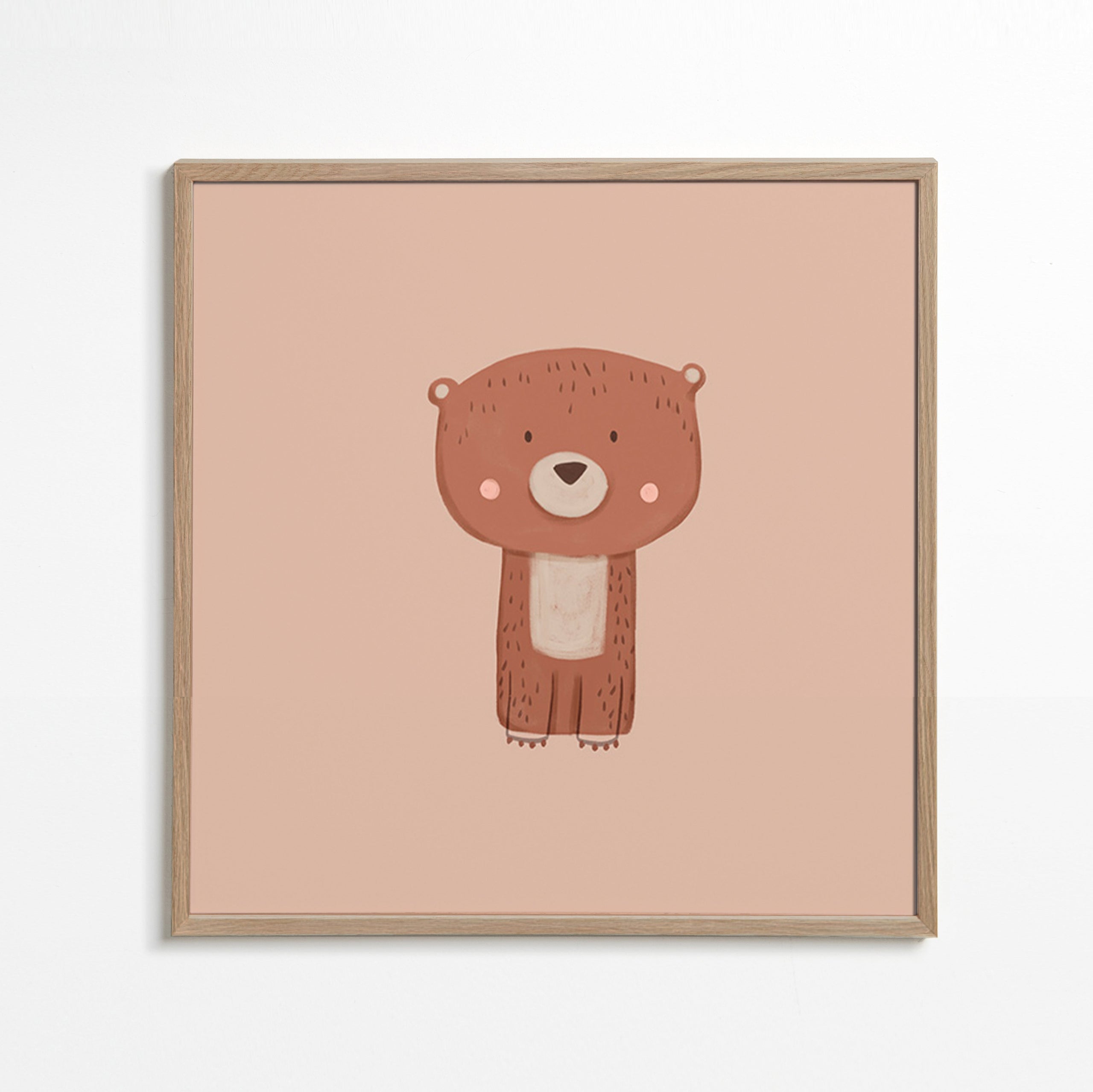 Cuadro oso ilustrado minimalista – Oak Frame