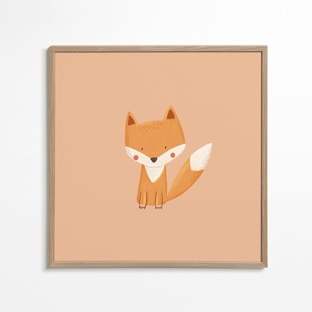 Lámina infantil con zorro simpático – Oak Frame