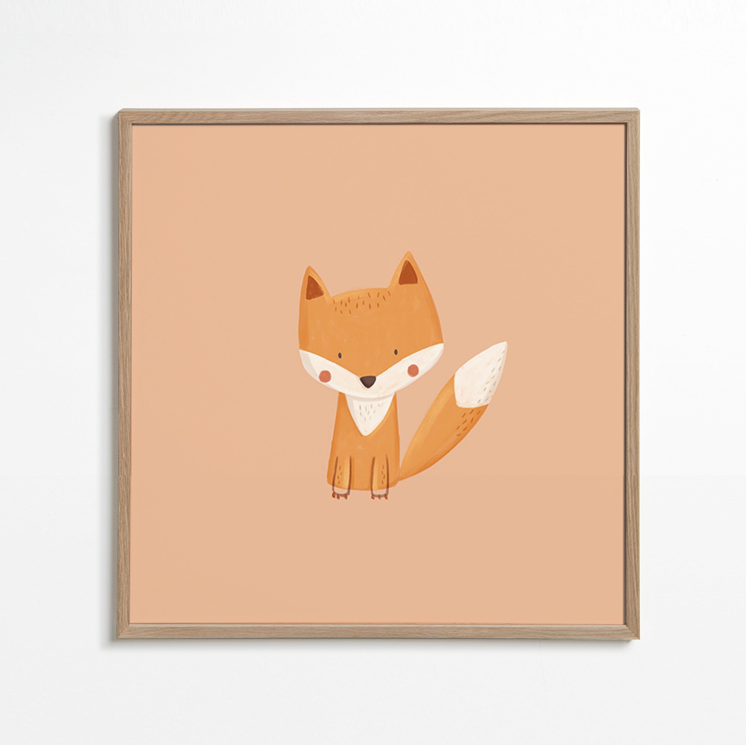 Lámina infantil con zorro simpático – Oak Frame