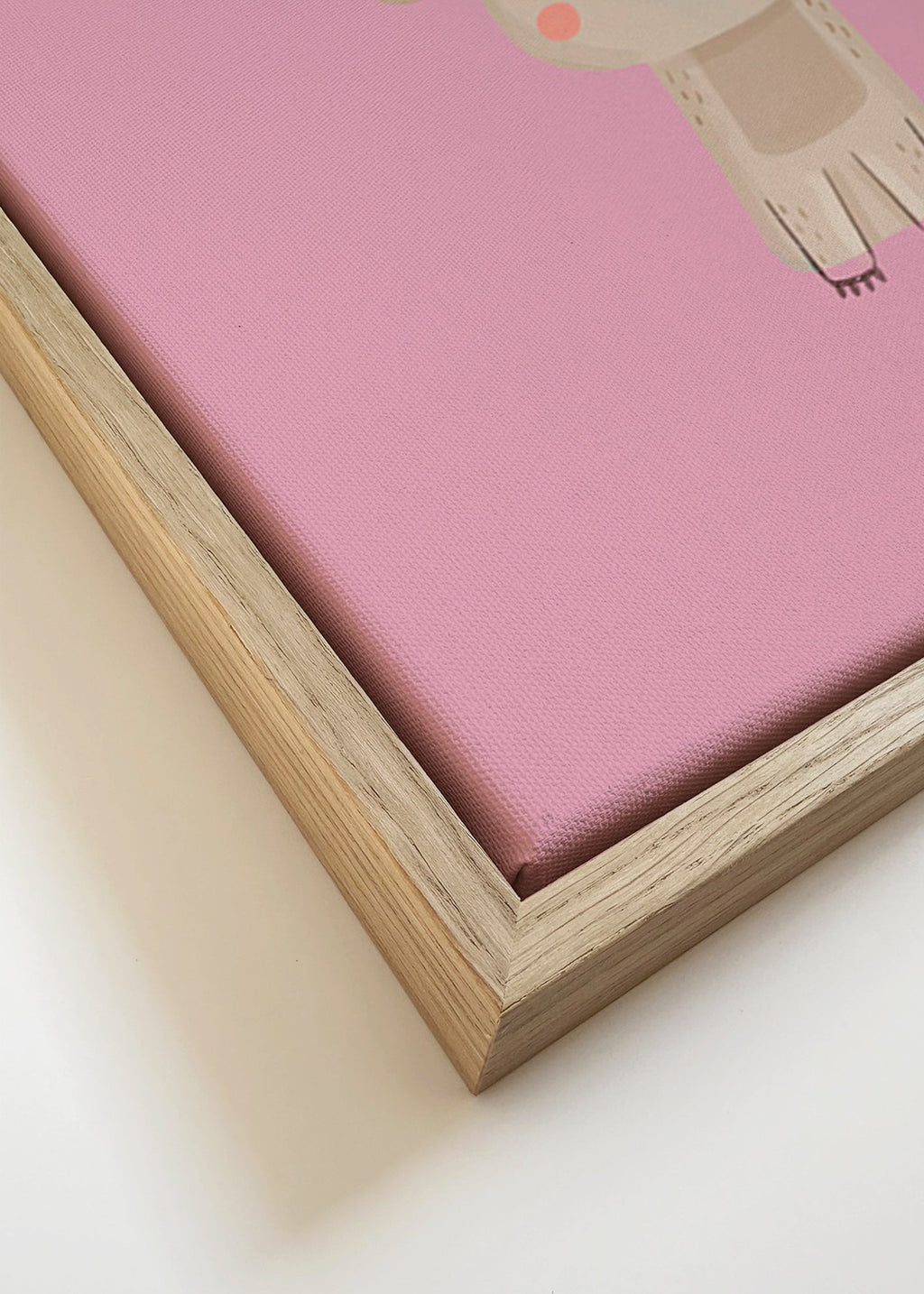 Lámina infantil: koala rosa minimal – Canvas detail