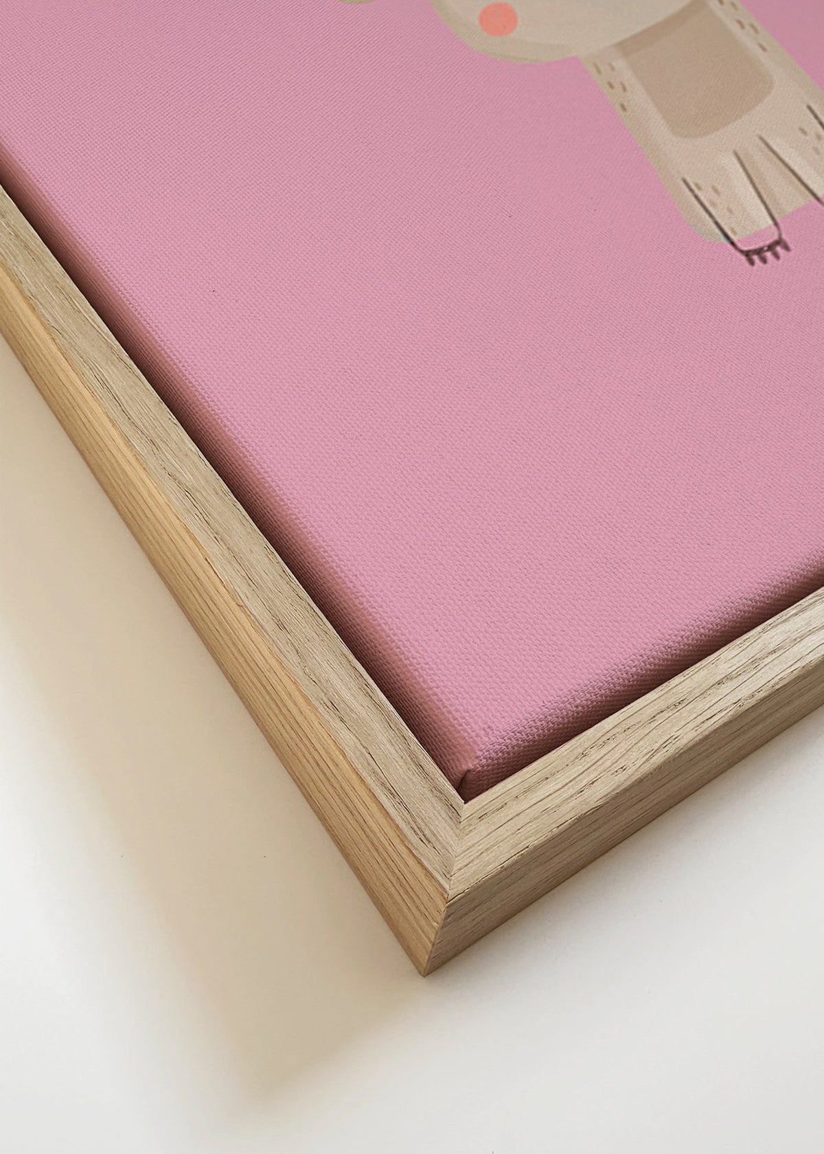 Lámina infantil: koala rosa minimal – Canvas detail
