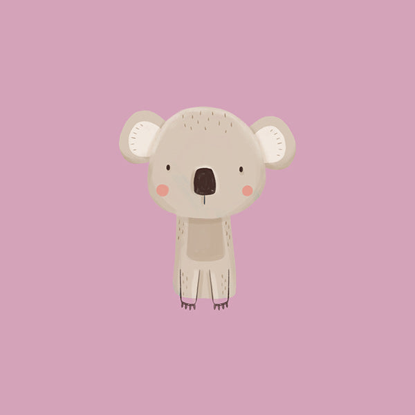 Lámina infantil: koala rosa minimal