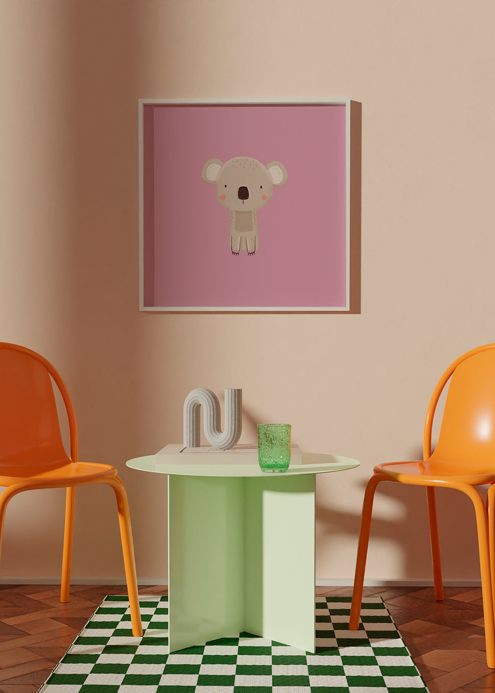 Lámina infantil: koala rosa minimal – Product1
