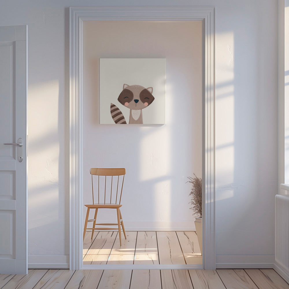 Lámina infantil mapache sonriente – Canvas