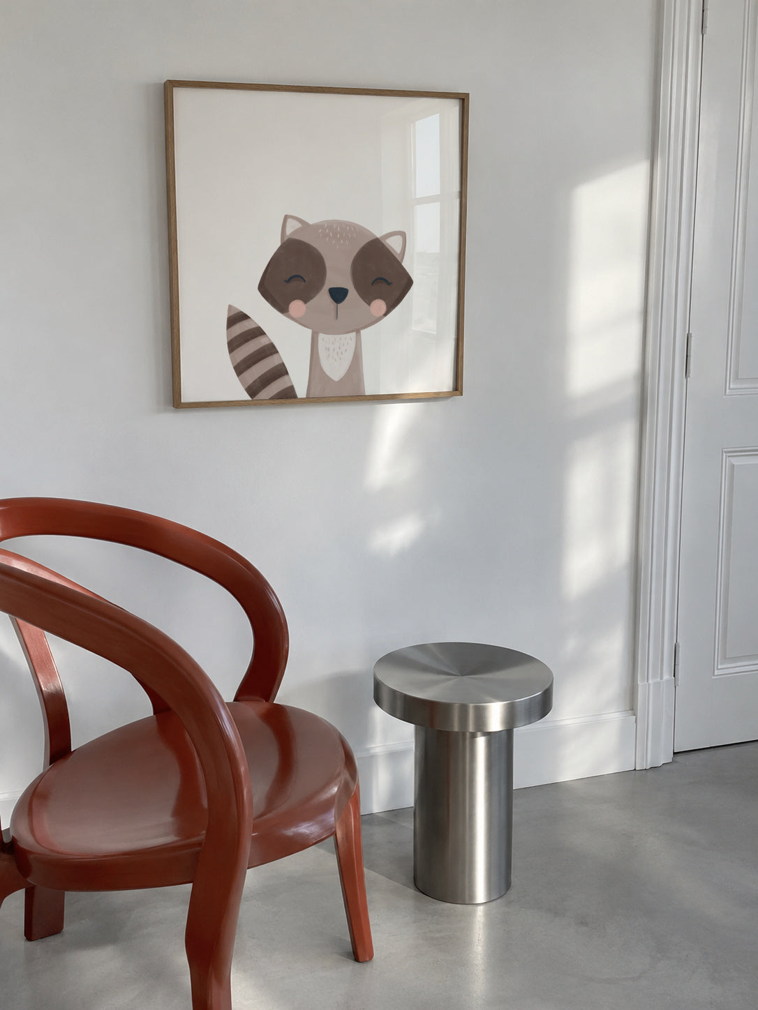 Sweet mapache - Framed poster in an interior