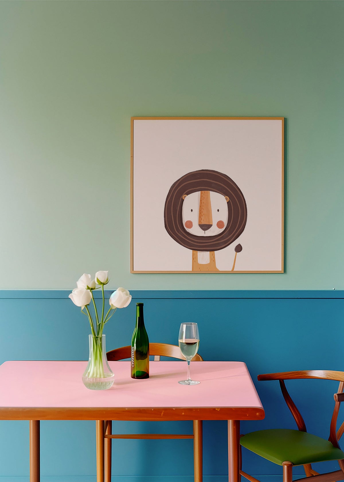 Lámina infantil con león sonriente y diseño minimal – Product1