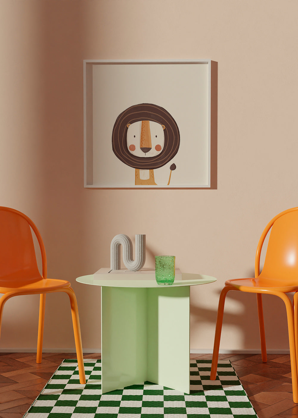 Lámina infantil con león sonriente y diseño minimal – Product2