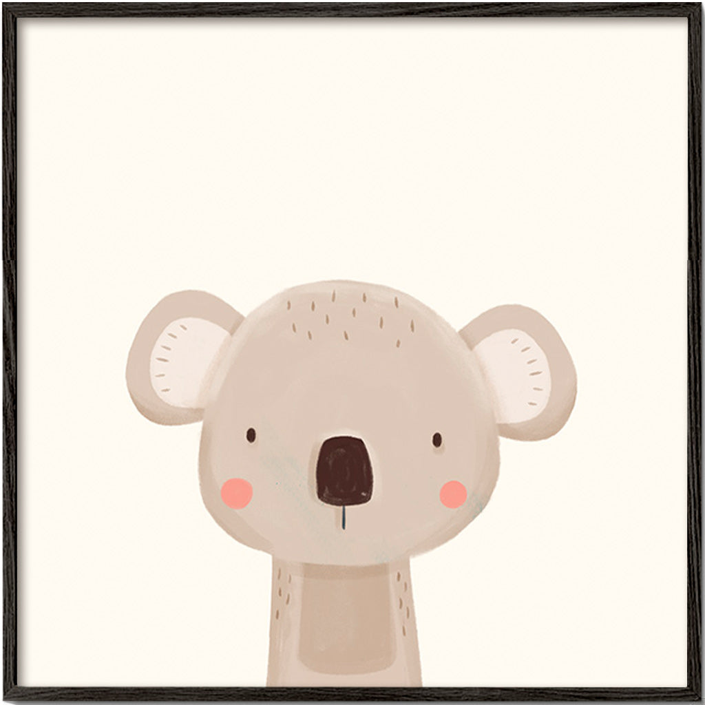 Lámina infantil koala minimalista – Black Frame