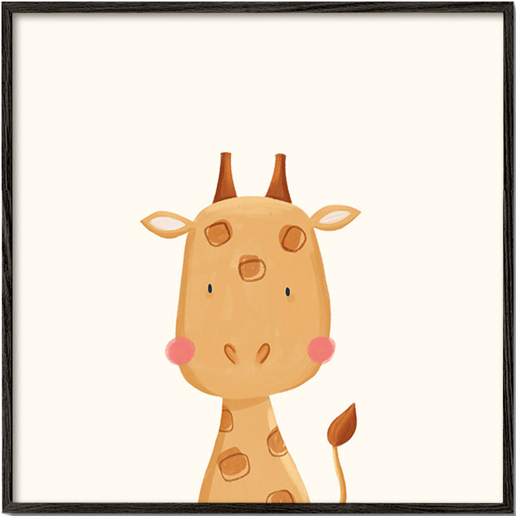 Lámina infantil jirafa dulce – Black Frame